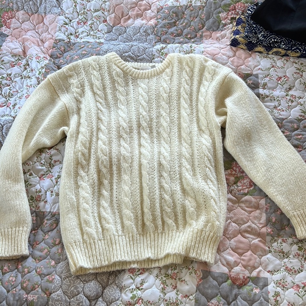 White Aran Sweater